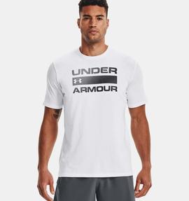 Camiseta de manga corta UA Team Issue Wordmark Blanco