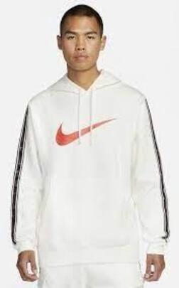 Sudadera Nike Repeat Fleece Beige Rojo