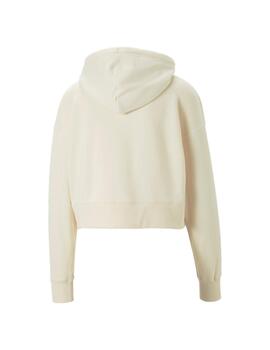 Sudadera Puma Cropped Tr Mujer Beige