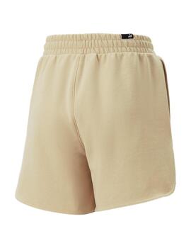 Pantalón Corto Puma High Waist Mujer Beige