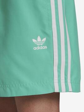 bAÑADOR ADIDAS 3 STRIPES VERDE