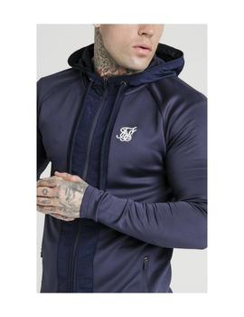 Chaqueta SikSilk Creased Nylon Zip Marino