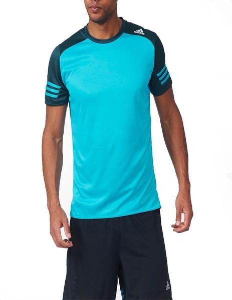 Prohibición Medio Ensangrentado Camiseta Running Adidas SS Turquesa
