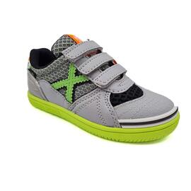 Zapatilla Infantil Fútbol sala Munich G3 Velcro Gris