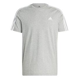 CAMISETA ESSENTIALS SINGLE JERSEY 3 BANDAS PARA HOMBRE GRIS