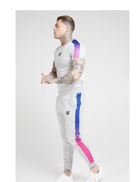 siete y media Manía Artístico Camiseta Siksilk Fade Panel Gris/Neon