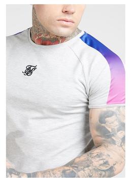 Camiseta Siksilk Fade Panel Gris/Neon