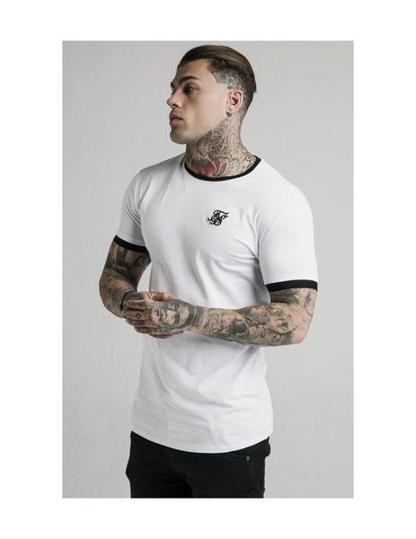 colección Representación Correlación Camiseta SikSilk Inset Straight Blanco