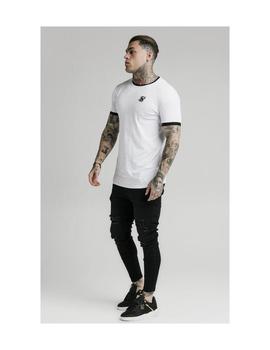 Camiseta SikSilk  Inset Straight Blanco