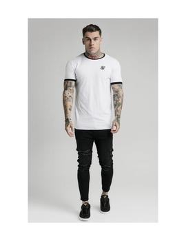 Camiseta SikSilk  Inset Straight Blanco