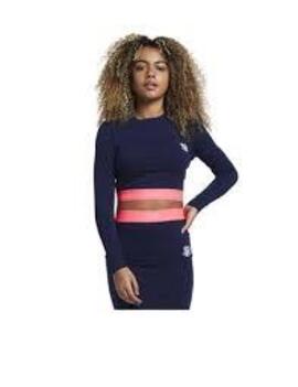 Crop Mujer SikSilk Neon Tape Long Azul