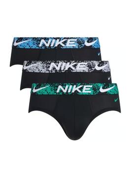 Slip Nike Hip Brief 3PK Negro Verde/Azul/Gris