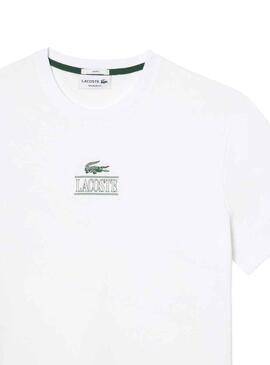 Camiseta Lacoste Efecto 3D Blanco Hombre