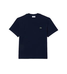 Camiseta de corte clásico de punto de algodón marino