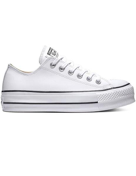 Converse piel on sale blanca mujer