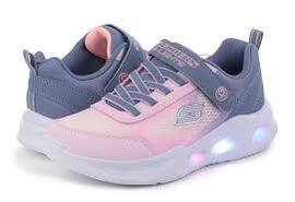 Zapatilla  Para Niños Skechers Sola Glow Gris