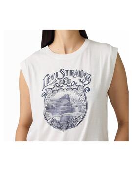 Camiseta Levis W Tank Deco Canyon View Blanco