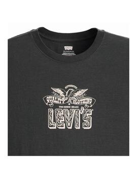 Camiseta  Mujer  Levis Graphic Boxy  Negro