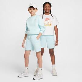 Pantalón corto niños  Nike Club Fleece Celeste