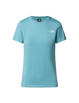 Camiseta North Face Simple Dome Slim Mujer CelesteBco