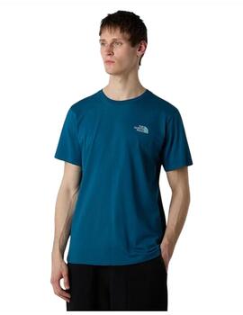 Camiseta North Face Logo Vertical Hombre Azul