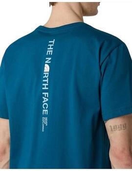 Camiseta North Face Logo Vertical Hombre Azul