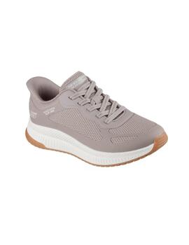 Zapatillas Skechers Bobs Squad Mujer Beige