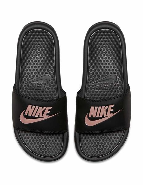 Groenlandia Pogo stick jump Torpe Chancla Mujer Nike Benassi Negro-Bronce