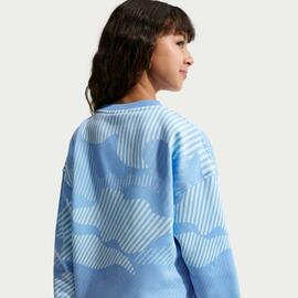 Sudadera Para Niños Nike Club Fleece Ondas Azul