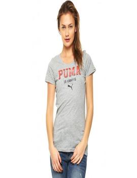 Camiseta Mujer Puma Style Athletic Gris