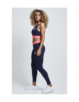 Leggings Mujer SikSilk Neon Tape Azul Coral