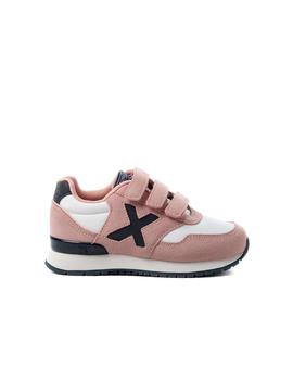 Zapatilla Munich Dash Kid Velcro Rosa