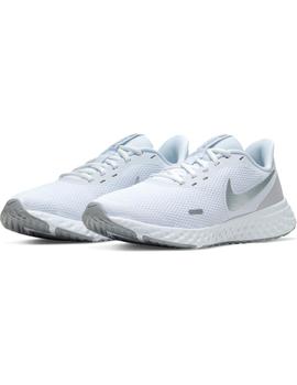 Zapatilla Running Mujer Nike Revolution 5 Blanco plata