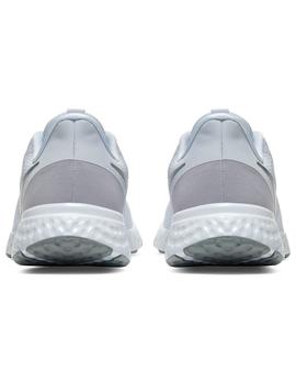 Zapatilla Running Mujer Nike Revolution 5 Blanco plata