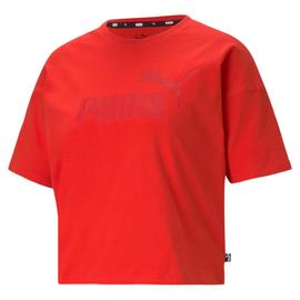 Camiseta Mujer Puma Cropped Logo Rojo