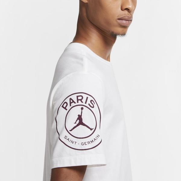 En general Groseramente Deambular Camiseta Jordan Paris Saint-Germain Blanco