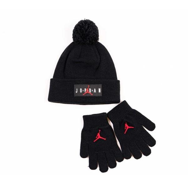 Set Gorro Guantes ni o Jordan Jan HBR Negro