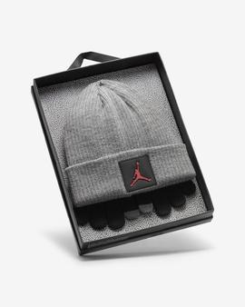 Set Gorro-Guantes Jordan Metal Jumpman Gris/Rojo